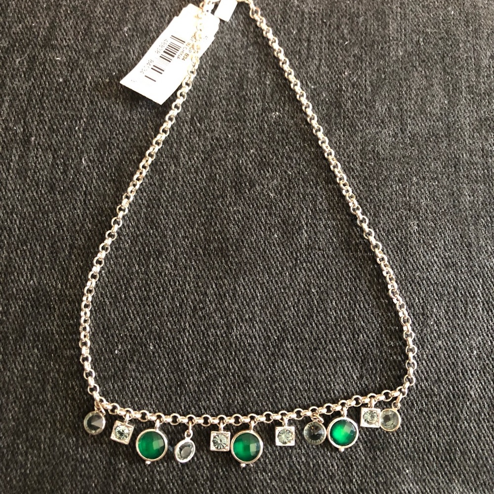 Necklace with blue and green gemstones